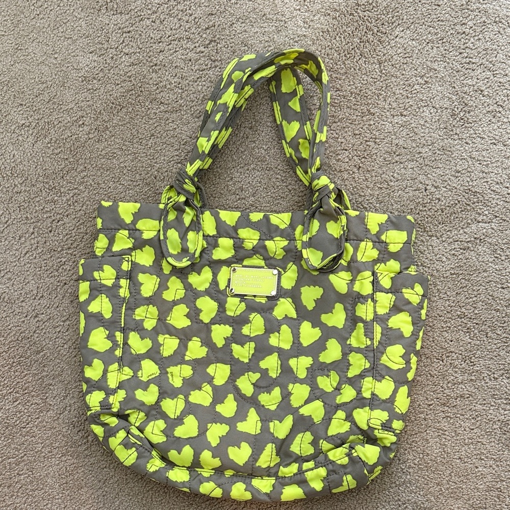 Marc By Marc Jacobs Gray and Yellow Heart Tote